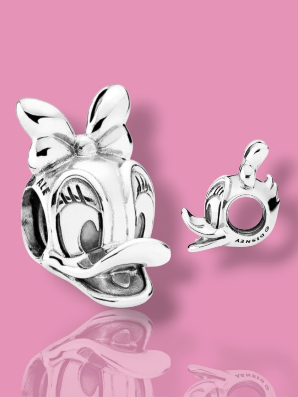 PANDORA Sterling Silver Disney Daisy Duck Portrait Bead Charm Retired